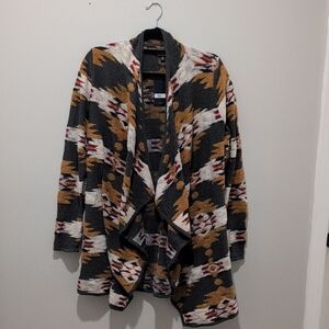 Lucky Brand Aztec Open Front Cardigan Large